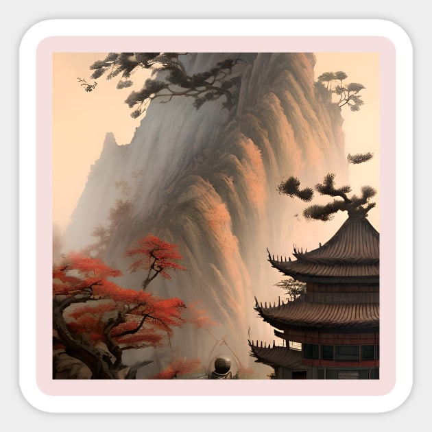 nicely asian landscape Sticker by htp-store